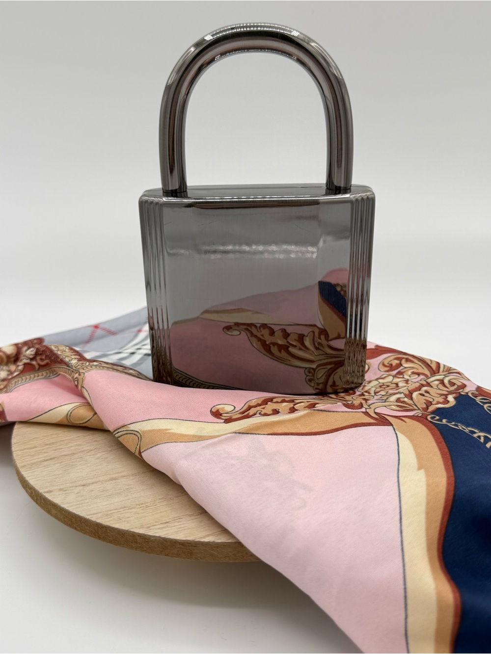 Metallic padlock purse